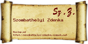 Szombathelyi Zdenka névjegykártya